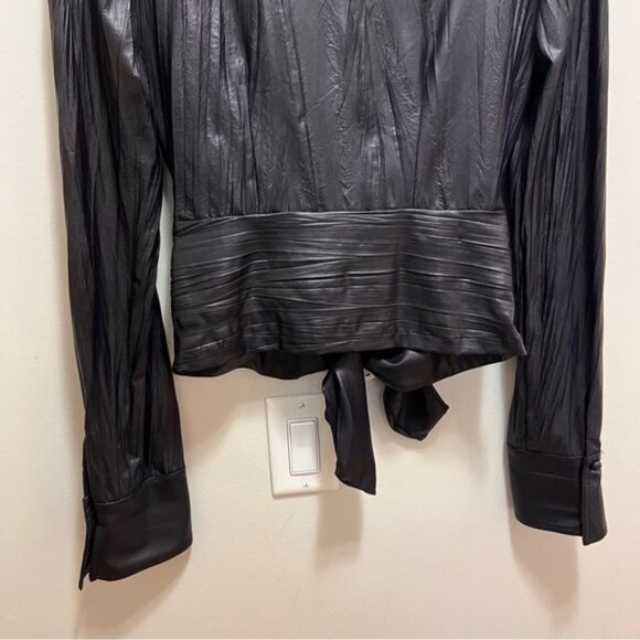 Joseph Ribkoff Black Zip Front Buckle Blouse Size 4 - Picture 8 of 12